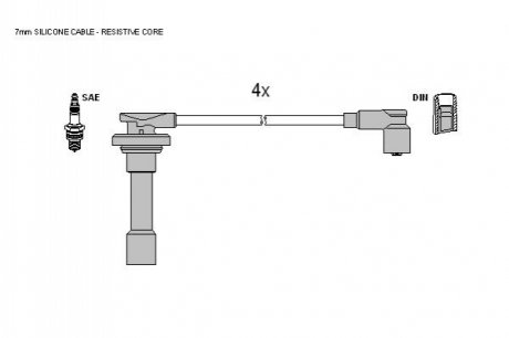 Комплект кабелiв запалювання STARLINE ZK 5632 (фото 1)