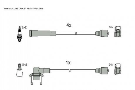 Комплект кабелiв запалювання ZK 6384