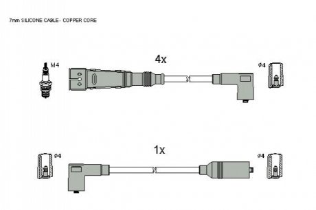Комплект кабелiв запалювання ZK 6471
