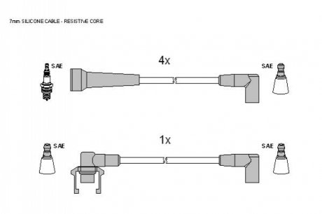 Комплект кабелiв запалювання STARLINE ZK 6964 (фото 1)