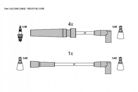 Комплект кабелiв запалювання STARLINE ZK 7012 (фото 1)