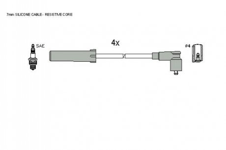 Комплект кабелiв запалювання STARLINE ZK 7584 (фото 1)