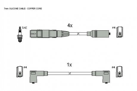 Комплект кабелiв запалювання ZK 7911
