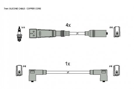 Комплект кабелiв запалювання ZK 8121