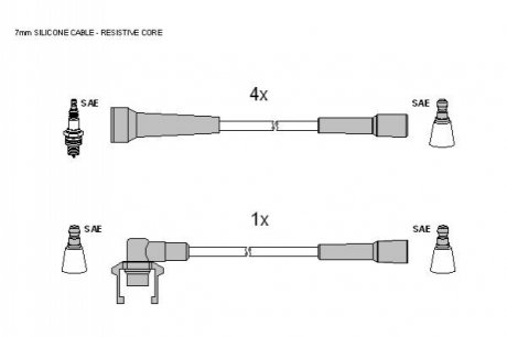 Комплект кабелiв запалювання STARLINE ZK 8314 (фото 1)