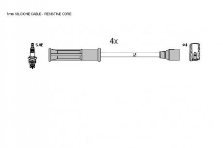 Комплект кабелiв запалювання STARLINE ZK 8324 (фото 1)