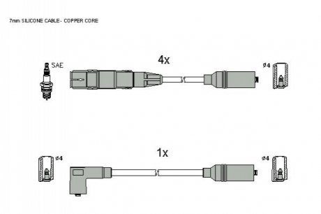 Комплект кабелiв запалювання STARLINE ZK 8341 (фото 1)