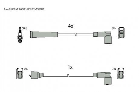 Комплект кабелiв запалювання STARLINE ZK 8354 (фото 1)
