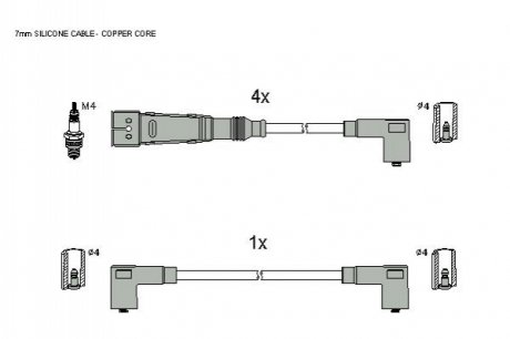 Комплект кабелiв запалювання ZK 8561