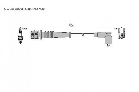 Комплект кабелiв запалювання STARLINE ZK 8884 (фото 1)