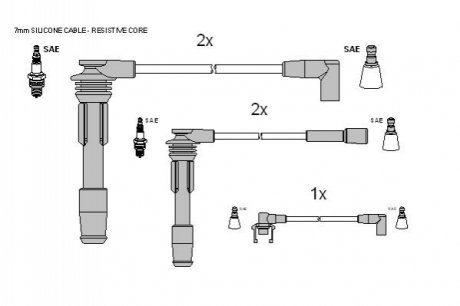 Комплект кабелiв запалювання STARLINE ZK 8914 (фото 1)