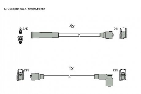 Комплект кабелiв запалювання STARLINE ZK 8994 (фото 1)
