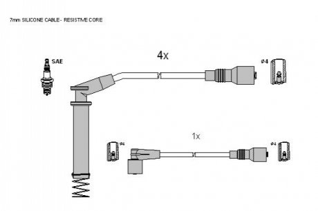 Комплект кабелiв запалювання ZK 9202