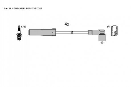 Комплект кабелiв запалювання ZK 9214