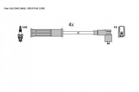 Комплект кабелiв запалювання STARLINE ZK 9404 (фото 1)
