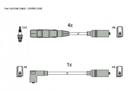 Комплект кабелiв запалювання STARLINE ZK 9431 (фото 1)