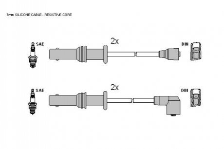 Комплект кабелiв запалювання ZK 9664