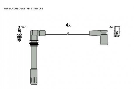 Комплект кабелiв запалювання ZK 9932