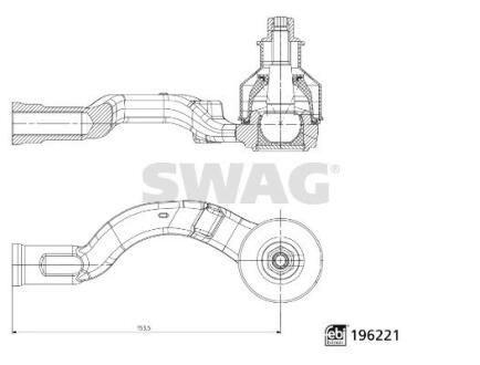 Наконечник рульової тяги SWAG 33112066 (фото 1)