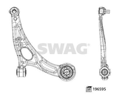 Важіль підвіски з сайлентблоком і кульовою опорою (Swag) 33112260