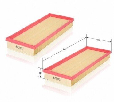 (К-кт 2 шт.) Фiльтр повiтряний TECNECO AR3698PMX2 (фото 1)
