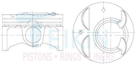 Поршень ДВС 0.5 (4шт.+пальцы) Honda (K20A3) Civic (02-), Accord (06-) 2.0 DOHC VTEC 16V (38185-050) TEIKIN