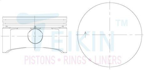 Поршень ДВЗ 0.5 (4од.+пальці) OPEL 1.8 (X18XE) DOHC 16V L4 ASTRA, VECTRA, MERIVA, ZAFIRA (56113-050) TEIKIN 56113050