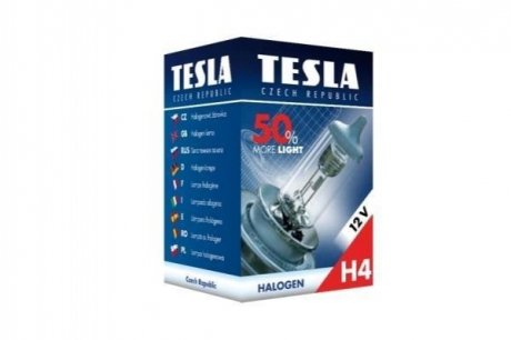 Лампа галоген 12VH4,12V,60/55W,P43t+50% Premium TESLA BLATNA B30401