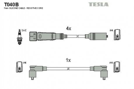 Комплект кабелiв запалювання T040B