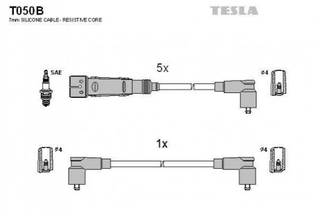 Комплект кабелiв запалювання TESLA T050B
