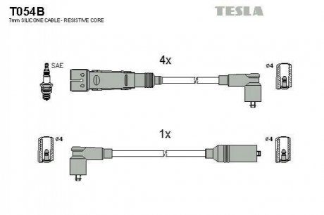Комплект кабелiв запалювання T054B