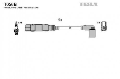 Проволока высоковольтная, комплект TESLA T056B (фото 1)