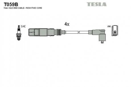 Комплект проводов зажигания T059B