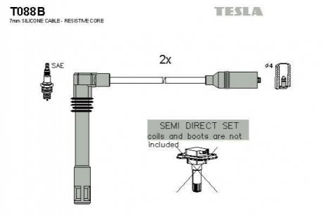 Комплект кабелiв запалювання TESLA T088B (фото 1)