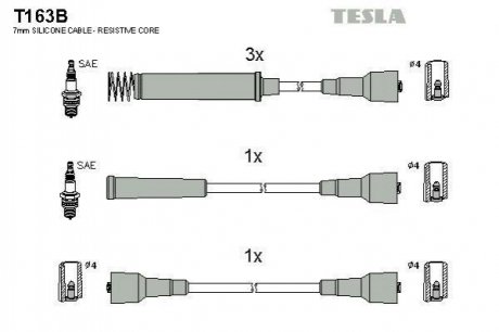 Комплект кабелiв запалювання TESLA T163B (фото 1)
