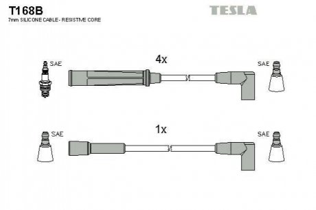 Комплект кабелів високовольтних TESLA T168B (фото 1)