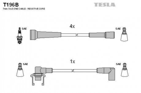 Комплект проводов зажигания TESLA T196B (фото 1)