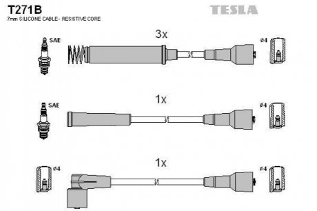 Комплект кабелів високовольтних T271B