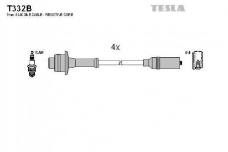 Комплект проводов зажигания TESLA T332B (фото 1)