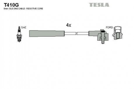Комплект проводов зажигания TESLA T410G (фото 1)
