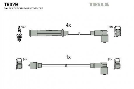 Комплект кабелiв запалювання T602B