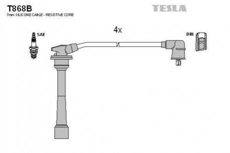 Комплект кабелiв запалювання TESLA T868B (фото 1)