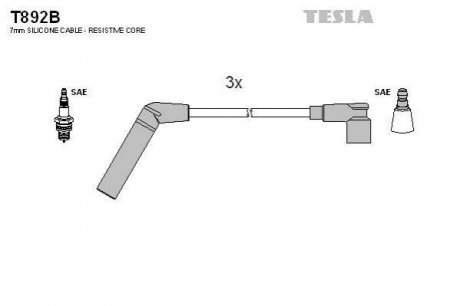 Провода высоковольтные комплект TESLA T892B (фото 1)