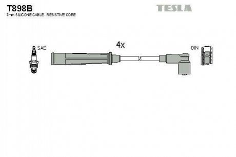 Комплект кабелiв запалювання TESLA T898B (фото 1)