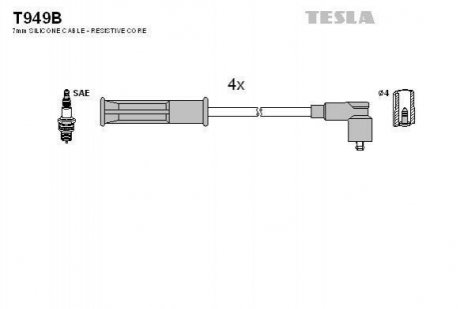 Комплект проводов зажигания T949B