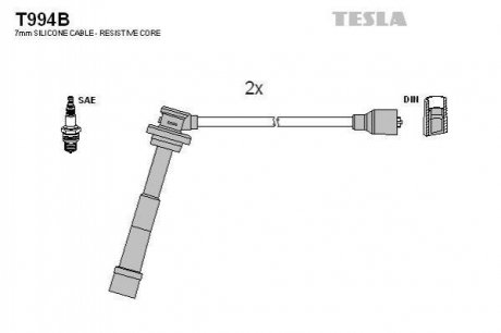 Комплект кабелiв запалювання TESLA T994B (фото 1)