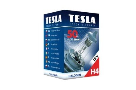 Лампа галоген 12VH4,12V,60/55W,P43t+50% Premium TESLA BLATNA B30401