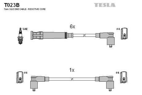 Дроти високовольтні, комплект Bmw 3 (E30), 5 (E28) (T023B) TESLA BLATNA