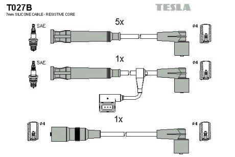 Комплект кабелiв запалювання T027B