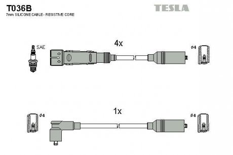 Комплект кабелiв запалювання T036B